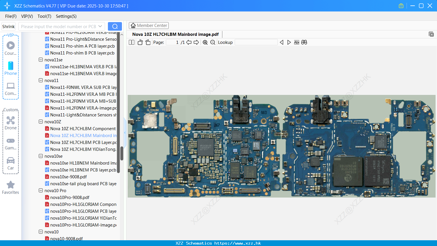 Huawei Nova 10Z HL7CHLBM Mainbord Image